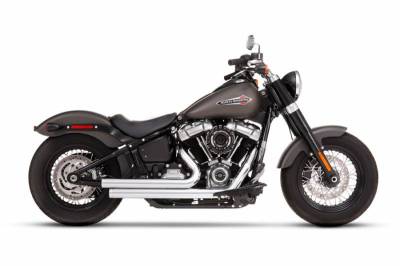 Rinehart - Rinehart 2018-Later 2-Into-2 Exhaust for Harley Softail Chrome with Chrome End Caps