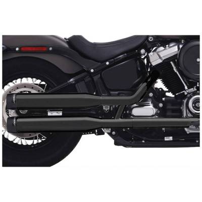 Rinehart - Rinehart 3.5" Slip-On Exhaust for Harley Softail Black with Black Classic End Caps