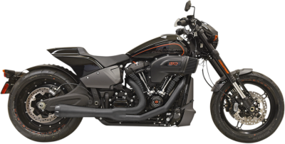 Bassani Xhaust - Bassani Road Rage 2 into 1 Exhaust Black M8 Softail Wide Tire