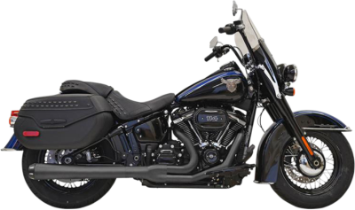 Bassani Xhaust - Bassani Xhaust Road Rage 2 Into 1 Exhaust - Black - M8 Softail Deluxe Heritage