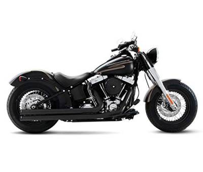 Rinehart - Rinehart - Softail Churchill 2-into-2 System Black with Black End Caps