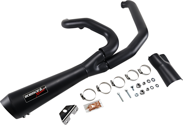 Bassani Xhaust 2-into-1 Short Megaphone System M8 FLH Black