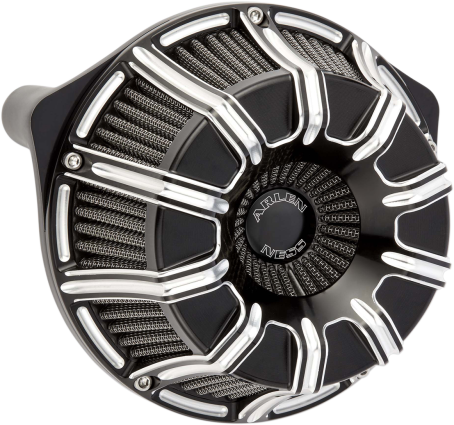 Arlen Ness Inverted Air Cleaner 10-Gauge Black with Machined