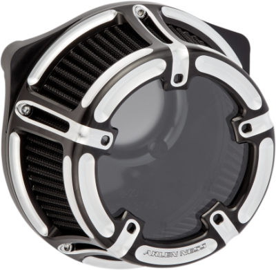 Arlen Ness - Arlen Ness Method Clear Air Cleaner Black Contrast Cut Twin Cam TBW