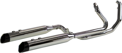 Khrome Werks - Khrome Werks 2 Into 2 Stepped Duals - Chrome with Edge Tips - M8 Touring