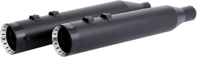 Khrome Werks - Khrome Werks 4.5 Inch HP-Plus Slip-On Mufflers - Black with Turbine - M8 Touring