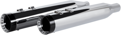 Khrome Werks - Khrome Werks 4.5 Inch HP-Plus Slip-On Mufflers - Chrome with Black Turbine Tip - M8 Touring