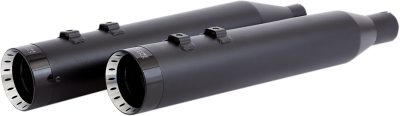 Khrome Werks - Khrome Werks 4.50 HP-Plus Mufflers Twin Cam FLH Black w/Turbine tip