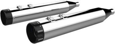 Khrome Werks - Khrome Werks 4.5 Inch HP-Plus Slip-On Mufflers - Chrome with Black Klassic Tip - Twin Cam