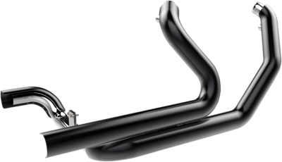 Khrome Werks - Khrome Werks Aggressor 2 Into 2 Crossover Header - Black with Heat Shields - Twin Cam 09-16