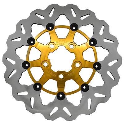 Galfer - Galfer Brake Rotor - Rear 11.8" Standard Floating Wave - Gold Carrier