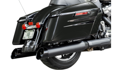S&S Cycle - S&S Cycle - Mk45 Mufflers Black with Black Cutlass End Cap M8