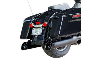 S&S Cycle - S&S Cycle - Mk45 Mufflers Black with Black Cutlass End Caps