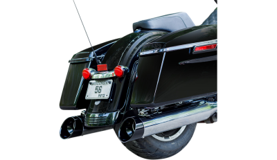 S&S Cycle - S&S Cycle - Mk45 Mufflers Chrome with Black Cutlass End Caps