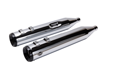 S&S Cycle - S&S Cycle 4.5" GNX Chrome Slip On Mufflers Harley Touring Twin Cam