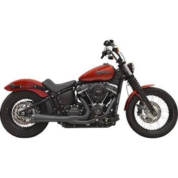 Bassani Xhaust - Bassani Xhaust Road Rage III 2 Into 1 Exhaust - Black - Softail Low Rider S Fat Bob Street Bob Slim