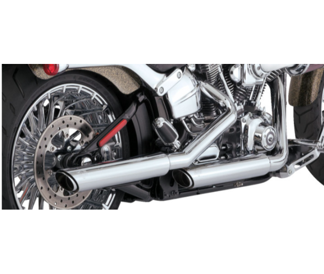 Vance & Hines 3 Inch Round Twin Slash PCX Slip-On Chrome Mufflers