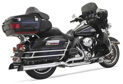 Bassani Xhaust - Bassani Xhaust 4 Inch Quick Change Slip-On Mufflers - Chrome/Black - Twin Cam Touring