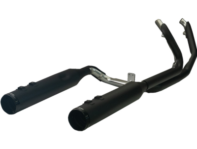 Khrome Werks - Khrome Werks 2 Into 2 Dominator Stepped Duals - Black with Race Tip - M8 Touring