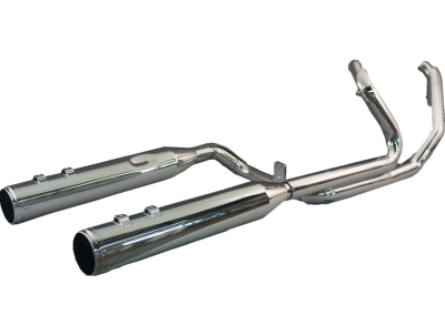 Khrome Werks - Khrome Werks 2 Into 2 Dominator Stepped Duals - Chrome with Race Tips - Twin Cam Touring