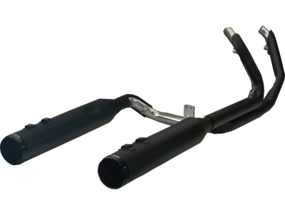 Khrome Werks - Khrome Werks 2 Into 2 Dominator Stepped Duals - Black with Race Tips - Twin Cam Touring