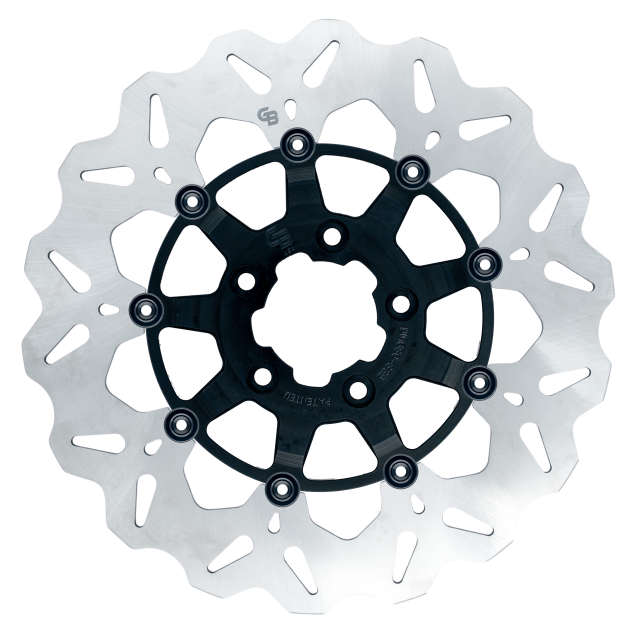 GBRAKES - GBRAKES Brake Rotor - Front 12.5" Oversize Floating Wave - Black Carrier