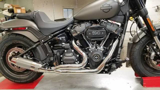 D&D - D&D Bob Cat Upswept 2 into 1 Chrome with Aluminum Sleeve M8 Softail