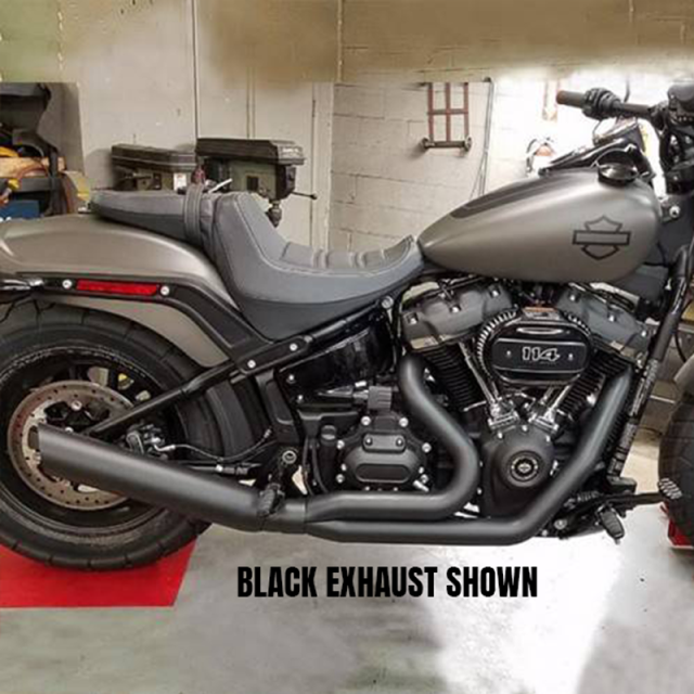 D&D - D&D Low Cat Upswept 2 into 1 Chrome M8 Softail