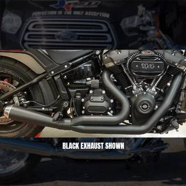 D&D - D&D Abuelo Cat Upswept 2 into 1 Chrome M8 Softail Wide Tire Models