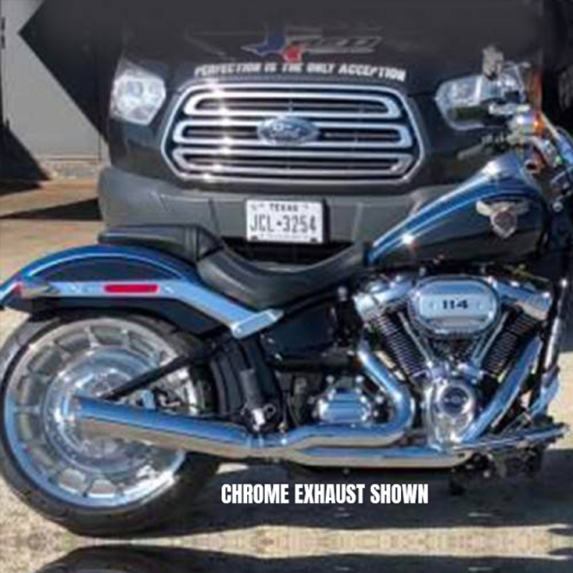 D&D - D&D Low Cat Upswept 2 into 1 Black M8 Softail Wide Tire Models