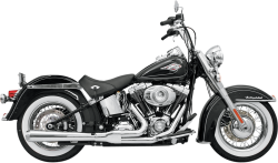 Bassani Xhaust - Bassani Xhaust Road Rage 2 Into 1 Long Exhaust - Chrome/Black - Twin Cam Softail - Image 1