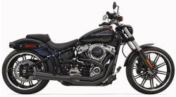 Bassani Xhaust - Bassani Xhaust Road Rage B4 2 Into 1 Megaphone Exhaust - Black - Softail Breakout Fat Boy FXDR - Image 1