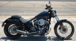 D&D - D&D Bob Cat Upswept 2 into 1 Black with Carbon Fiber Sleeve 84-17 Softail - Image 1