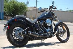 D&D - D&D Bob Cat Upswept 2 into 1 Black with Carbon Fiber Sleeve 84-17 Softail - Image 2