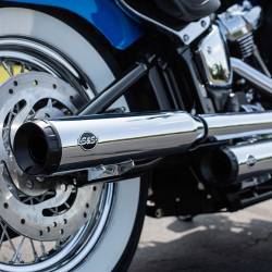 S&S Cycle - S&S Cycle Grand National Chrome Slip On Mufflers 50 State Legal M8 Softail - Image 1