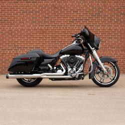 S&S Cycle - S&S Cycle Sidewinder 2 Into 1 without Catalytic Converter Exhaust - Chrome with Black End Caps - Twin Cam - Image 3