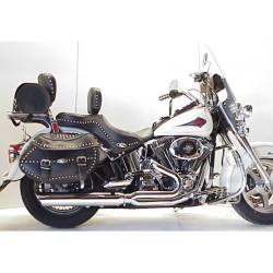 D&D - D&D Fat Cat 2 into 1 Black Perforated Wrapped Baffle 84-17 Softail Heritage - Image 3