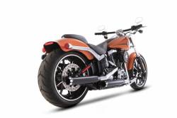 Rinehart - Rinehart 3" Slip-On Exhaust for Harley Softail Chrome with Black Straight End Caps - Image 3