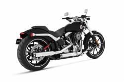Rinehart - Rinehart 3" Slip-On Exhaust for Harley Softail Chrome with Black Straight End Caps - Image 9