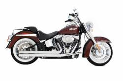 Rinehart - Rinehart - Softail Churchill 2-into-2 System Chrome with Chrome End Caps - Image 1