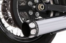 Rinehart - Rinehart 3" Slip-On Exhaust for Harley Sportster Black with Chrome Scalloped End Caps - Image 2