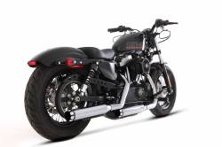 Rinehart - Rinehart 3" Slip-On Exhaust for Harley Sportster Black with Chrome Scalloped End Caps - Image 4