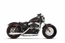 Rinehart - Rinehart 3" Slip-On Exhaust for Harley Sportster Black with Chrome Scalloped End Caps - Image 5