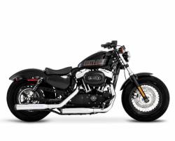 Rinehart - Rinehart 3" Slip-On Exhaust for Harley Sportster Black with Chrome Scalloped End Caps - Image 6