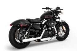 Rinehart - Rinehart 3" Slip-On Exhaust for Harley Sportster Black with Chrome Scalloped End Caps - Image 7