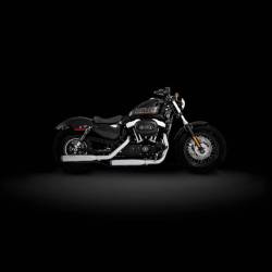 Rinehart - Rinehart 3" Slip-On Exhaust for Harley Sportster Black with Chrome Scalloped End Caps - Image 11
