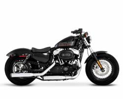 Rinehart - Rinehart 3" Slip-On Exhaust for Harley Sportster Black with Chrome Scalloped End Caps - Image 15
