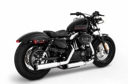 Rinehart - Rinehart 3" Slip-On Exhaust for Harley Sportster Black with Chrome Scalloped End Caps - Image 16