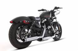 Rinehart - Rinehart 3" Slip-On Exhaust for Harley Sportster Black with Chrome Scalloped End Caps - Image 18