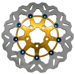 Galfer - Galfer Brake Rotor - Rear 11.8" Standard Floating Wave - Gold Carrier - Image 2